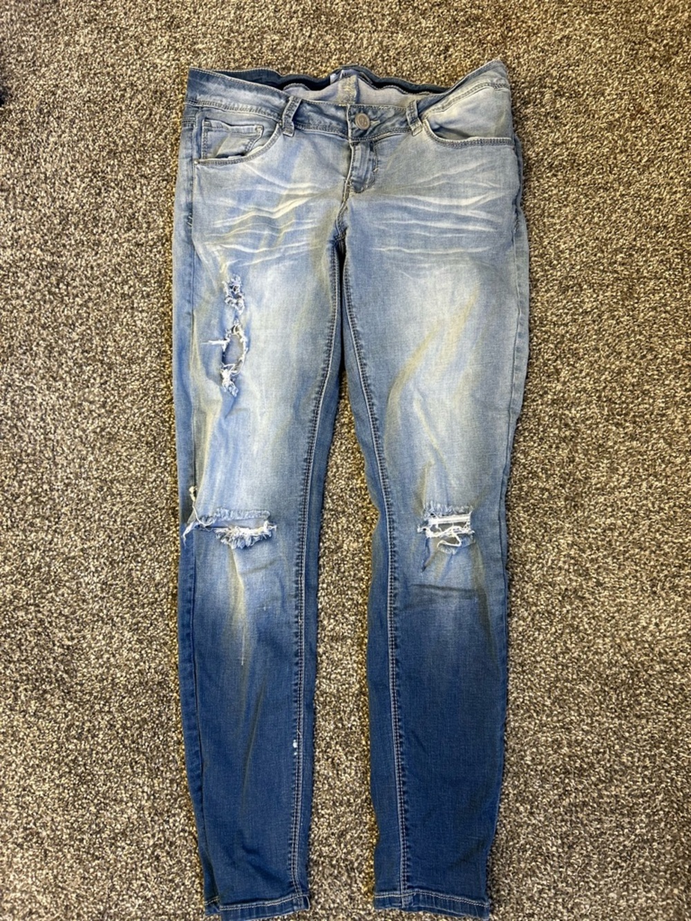 YMI women’s Light Blue Denim Jeans with Brown Patch